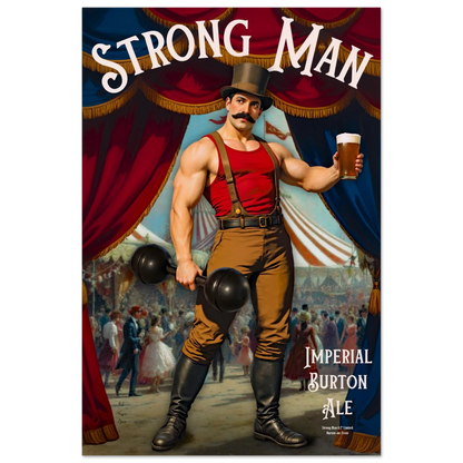 Vintage Victorian Circus Strongman Ale Art Print No Frame 60x90 cm 24x36″ Museum-Quality Matte Paper Poster