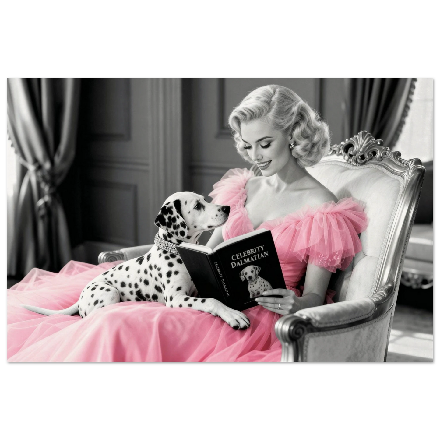 Hollywood Starlet Dalmatian Puppy Art Print 60x90 cm 24x36″ Museum-Quality Matte Poster