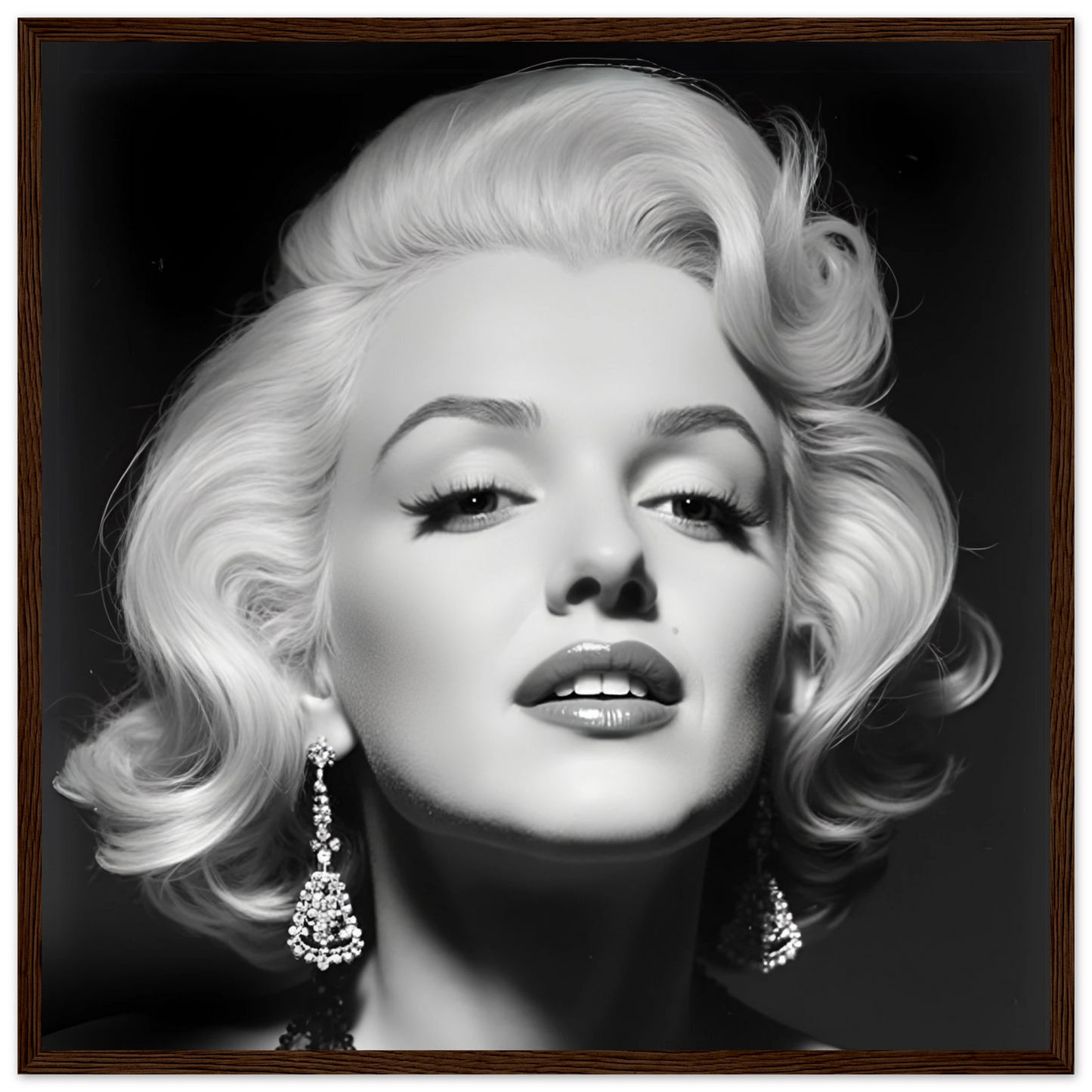 Marilynn Monroe Art Print Dark Brown Wood Frame 50x50 cm 20x20″ Premium Matte Paper Wooden Framed Poster