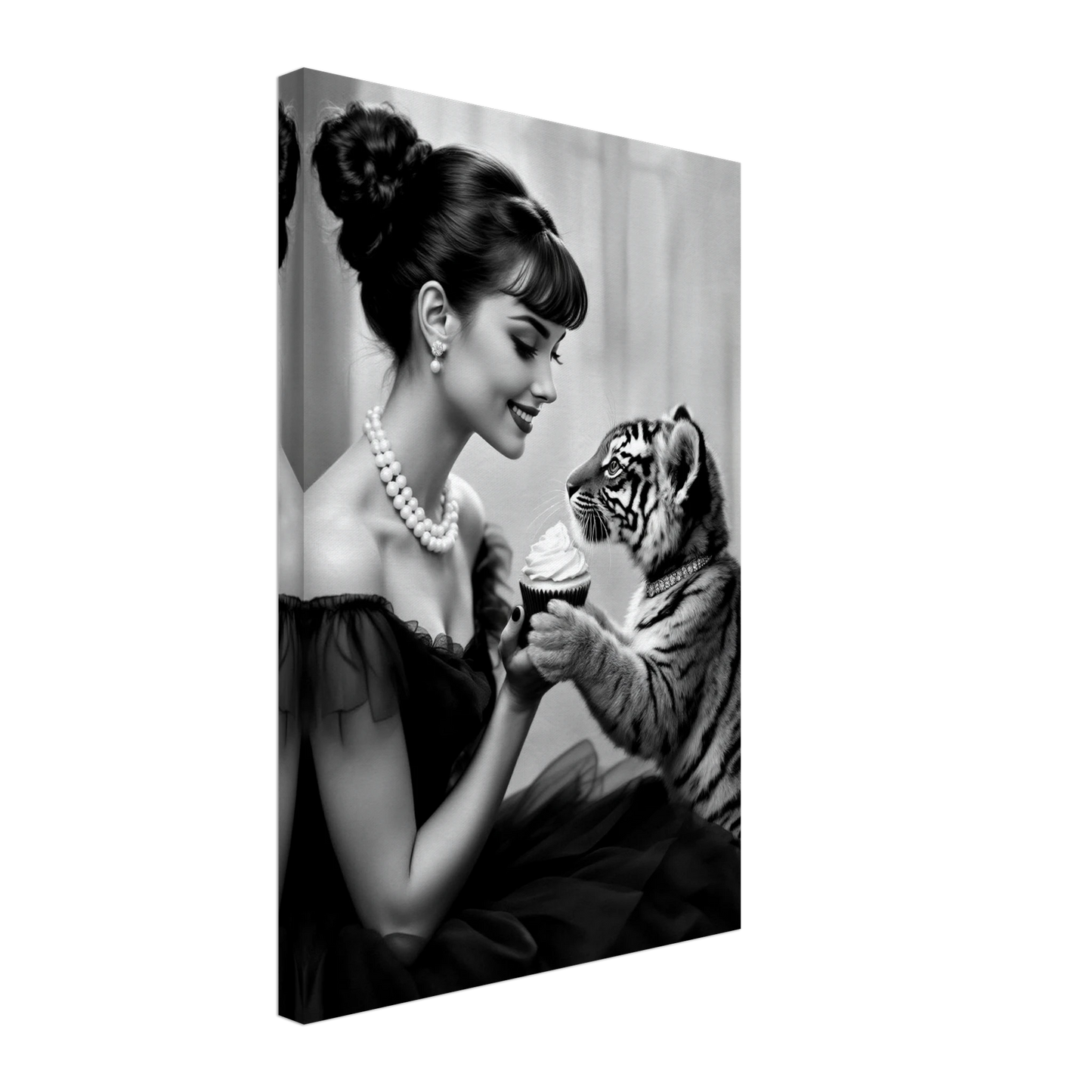 Audrey Hepburn Tiger Cub Art Print No Frame 40x60 cm 16x24″ Gallery Wrapped Canvas