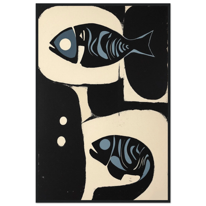 Abstract Mid-Century Modern Fish Art Print No Frame 40x60 cm 16x24″ Museum-Quality Matte Paper Poster