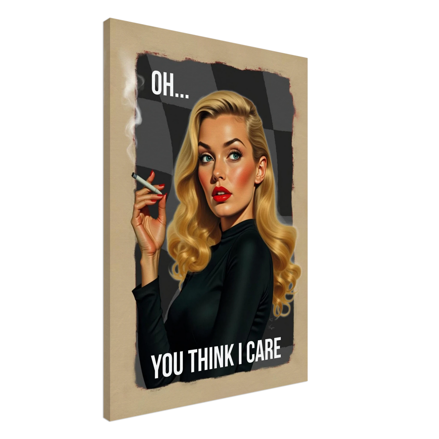 Retro Blonde Bombshell Funny Quote Art Print No Frame 70x100 cm 28x40″ Gallery Wrapped Canvas