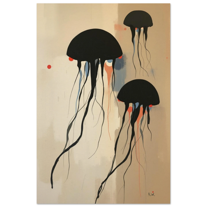 Minimalist Abstract Floating Jellyfish Art Print No Frame 30x45 cm 12x18″ Museum-Quality Matte Paper Poster