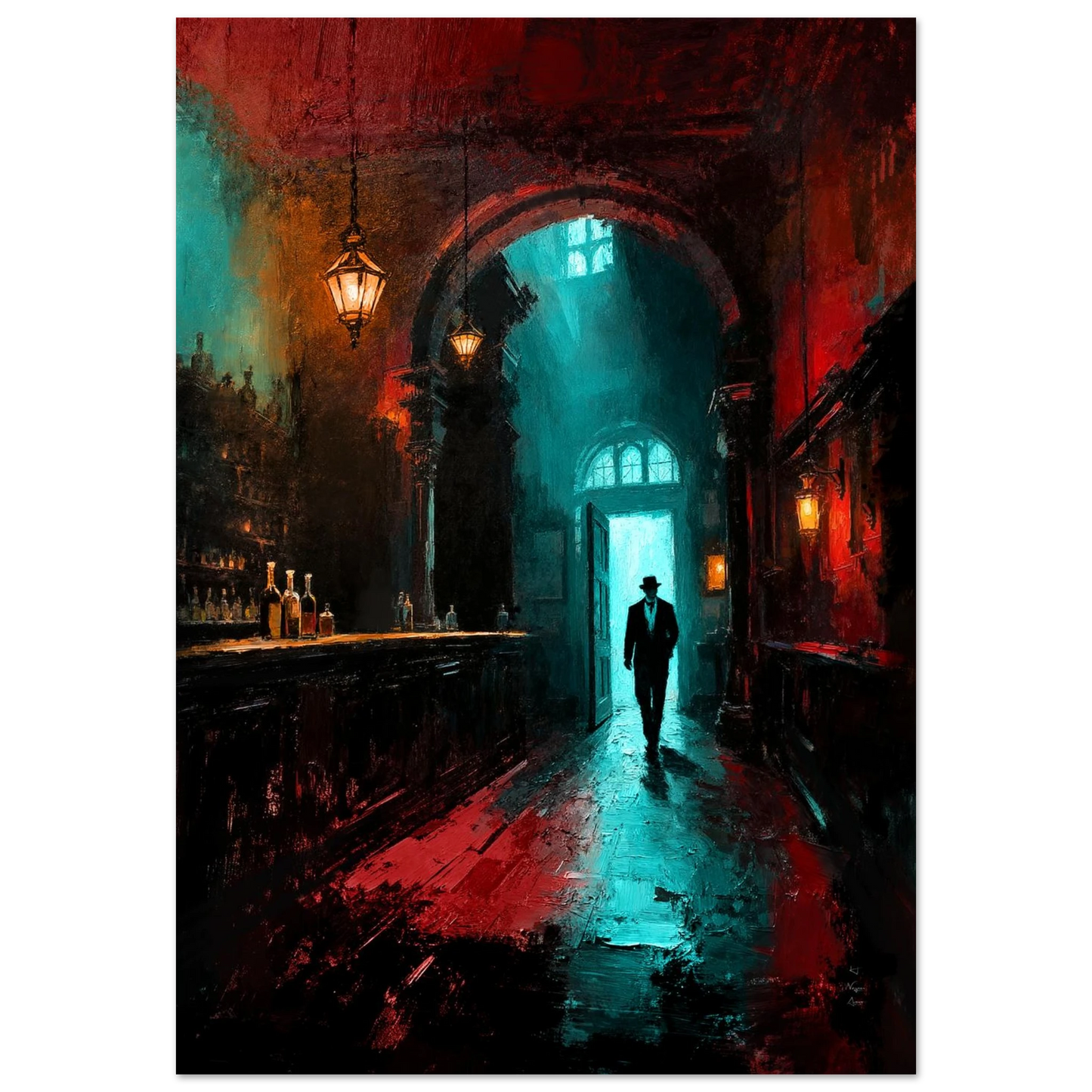 Speakeasy 1920s Bar Art Poster Print 40x60 cm 16x24″ Museum-Quality Matte Framed Poster Black Wood Frame