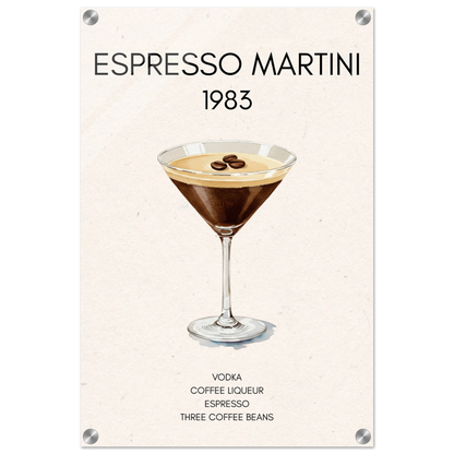 Espresso Martini Cocktail Bar Poster Print No Frame 40x60 cm 16x24″ Sleek Acrylic Print
