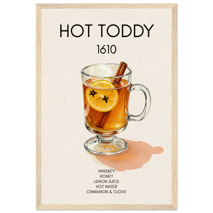 Hot Toddy Cocktail Bar Art Print Light Wood Frame 30x45 cm 12x18″ Museum-Quality Matte Paper Wooden Framed Poster