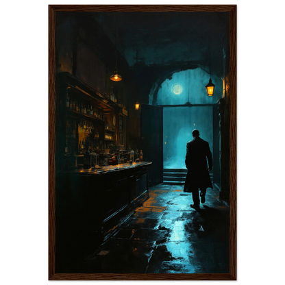Speakeasy Prohibition Bootleg Bar Art Poster Print 30x45 cm 12x18″ Classic Matte Paper Wooden Framed Poster Dark Brown Wood Frame