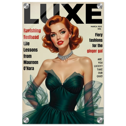 Maureen O'Hara Vintage Fashion Art Poster Print No Frame 30x45 cm 12x18″ Sleek Acrylic Print