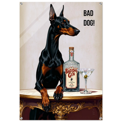 Bad Dog Gin Cocktail Bar Art Print 70x100 cm 28x40″ Sleek Acrylic Print No Frame