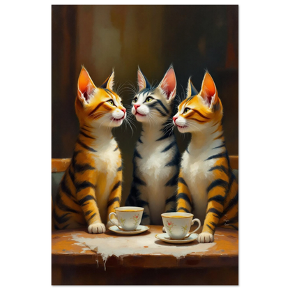 Tabby Cat Vintage Kitchen Art Print 60x90 cm 24x36″ Museum-Quality Matte Poster No Frame