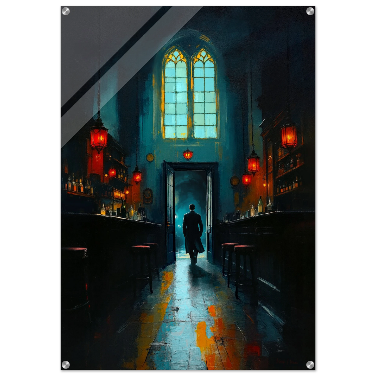 Speakeasy Bootleg Bar Prohibition Art Print No Frame 70x100 cm 28x40″ Sleek Acrylic Print