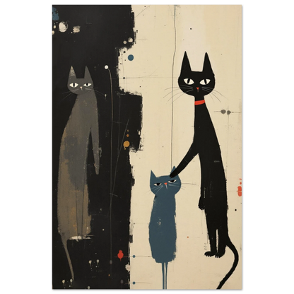 Abstract Cat Family Art Poster Print No Frame 60x90 cm 24x36″ Museum-Quality Matte Paper Poster