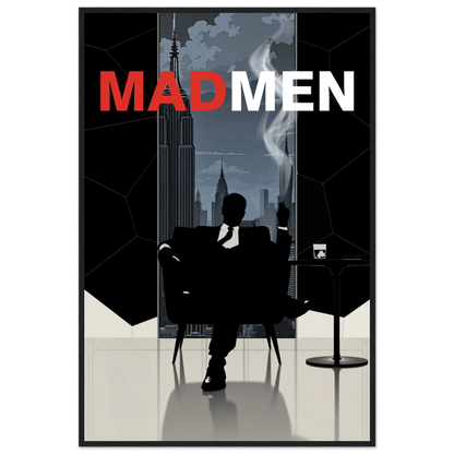 Mad Men Don Draper Retro Art Print Black Wood Frame 60x90 cm 24x36″ Premium Matte Framed Poster