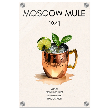 Moscow Mule Cocktail Bar Poster Print No Frame 30x45 cm 12x18″ Sleek Acrylic Print