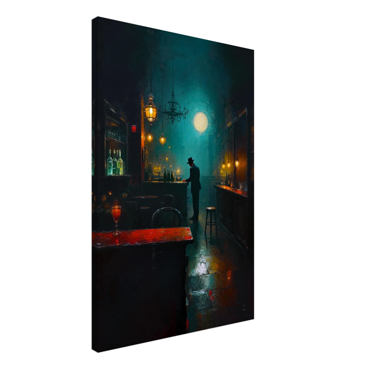 Speakeasy Bootleg Prohibition Bar Art Print 60x90 cm 24x36″ Gallery Wrapped Canvas No Frame