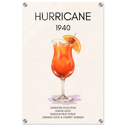 Hurricane Cocktail Bar Art Print No Frame 40x60 cm 16x24″ Acrylic Print