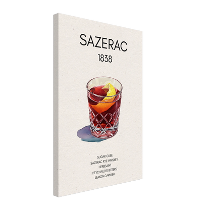 Sazerac Cocktail Bar Art Print No Frame 40x60 cm 16x24″ Gallery Wrapped Canvas