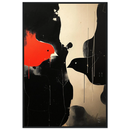 Abstract Bird Minimalist Fine Art Print 60x90 cm 24x36″ Classic Matte Paper Wooden Framed Poster Black Wood Frame