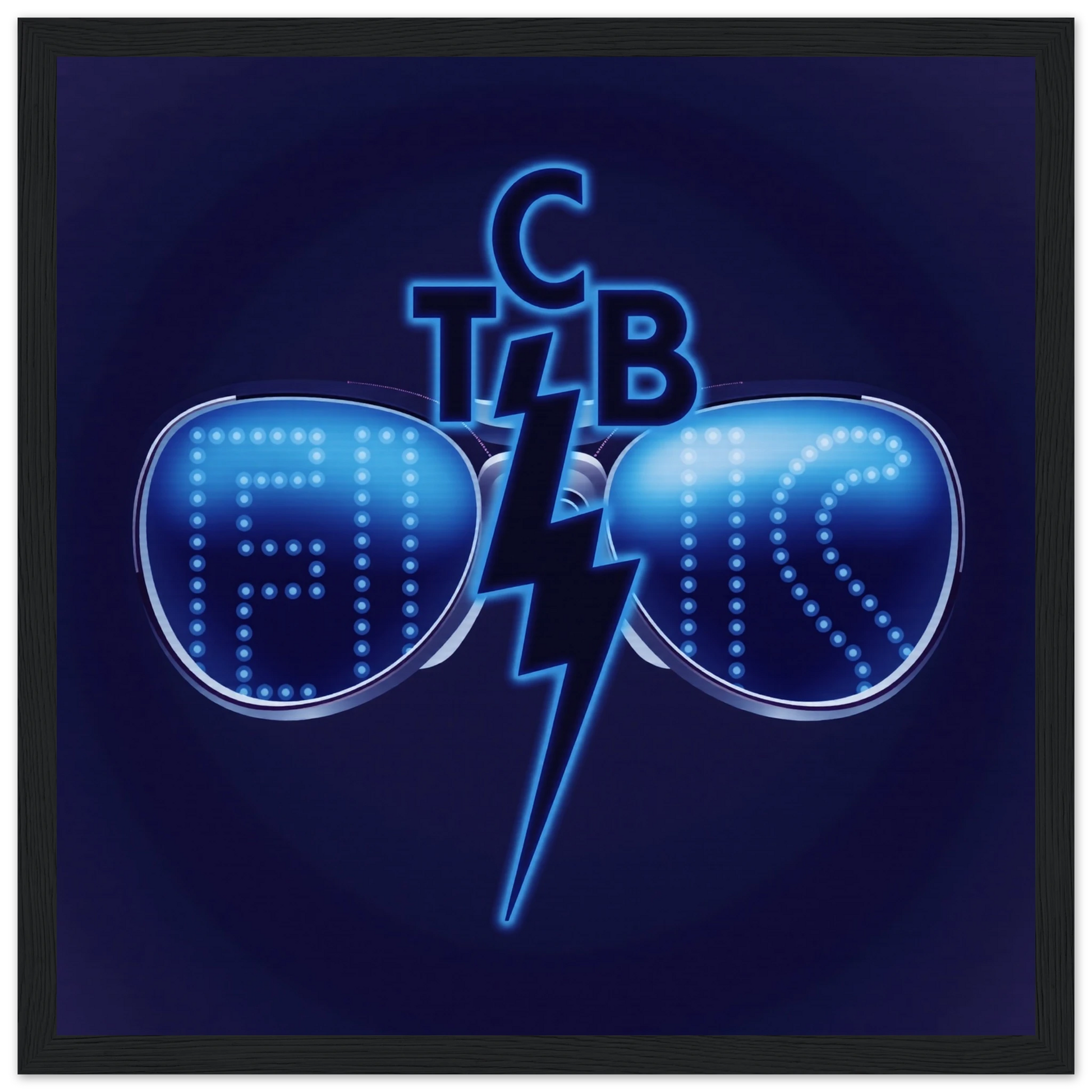 Elvis Presley TCB Sunglasses Art Print 30x30 cm 12x12″ Classic Matte Wooden Framed Poster