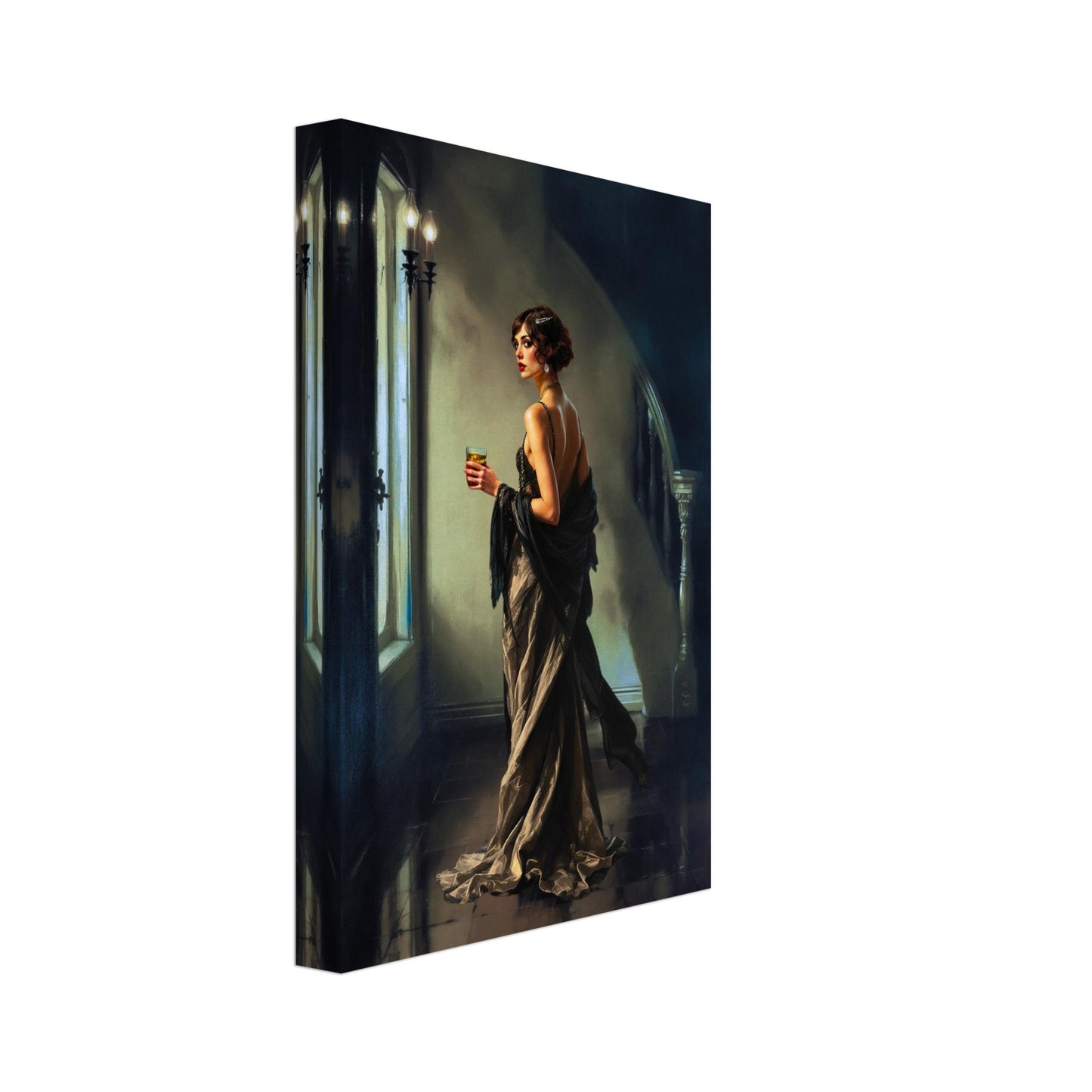 Art Deco Flapper Speakeasy Fine Art Print No Frame 20x30 cm 8x12″ Gallery Wrapped Canvas