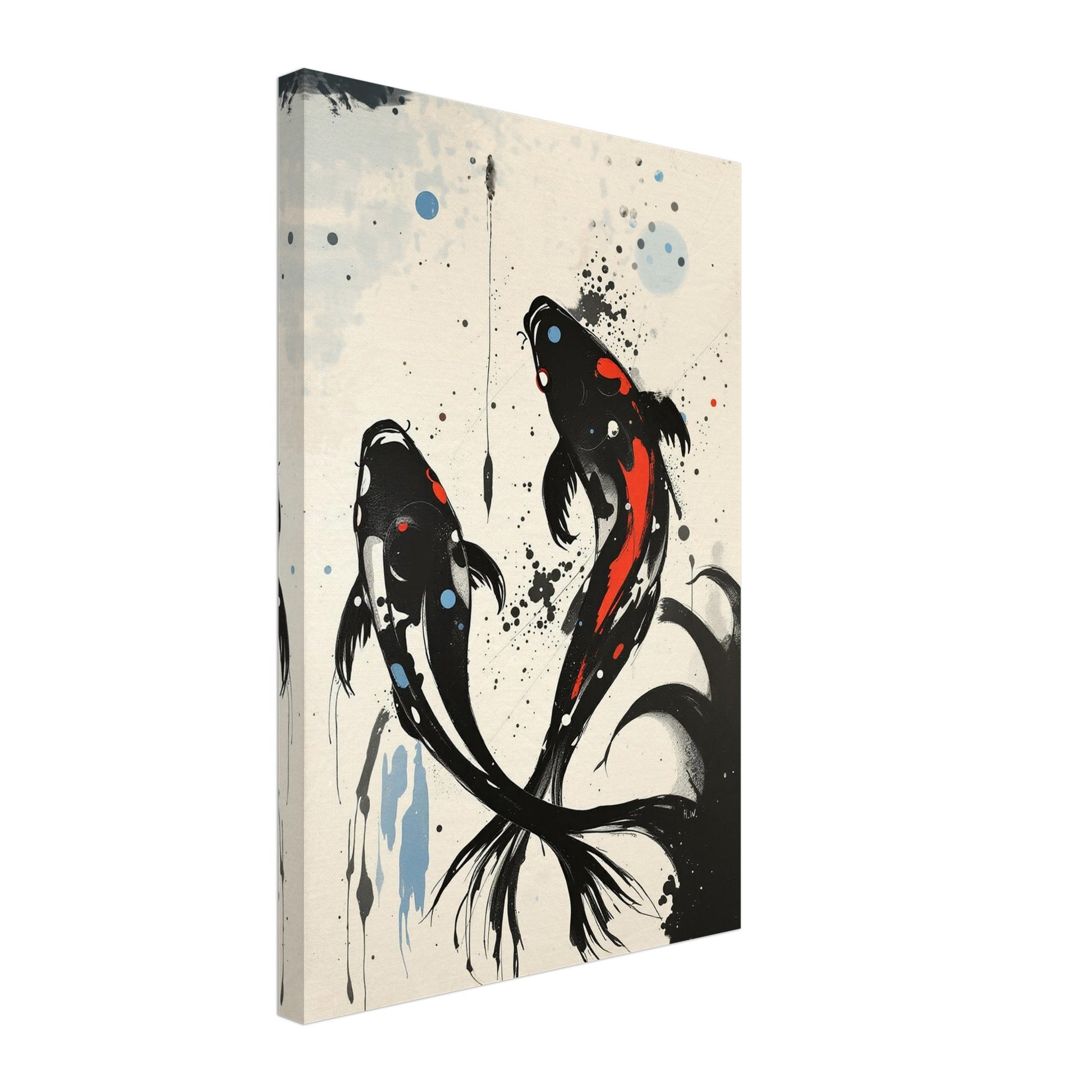 Modern Koi Fish Ocean Art Print 40x60 cm 16x24″ Gallery Wrapped Canvas No Frame