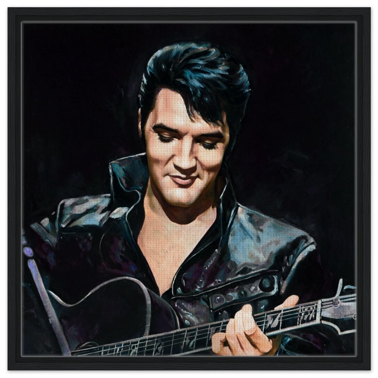 Elvis Presley Comeback Tour Art Print Black Wood Frame 60x60 cm 24x24″ Framed Canvas