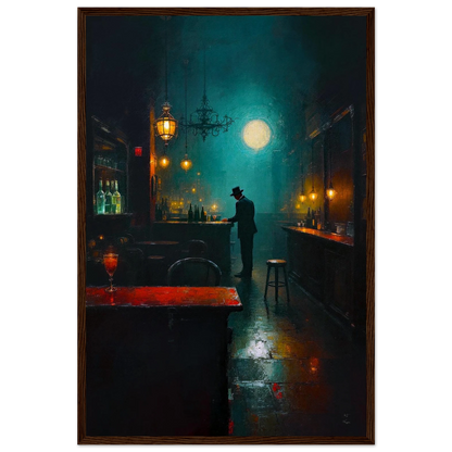 Speakeasy Bootleg Prohibition Bar Art Print 40x60 cm 16x24″ Museum-Quality Matte Framed Poster Dark Brown Wood Frame