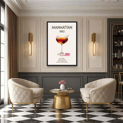 Classic Manhattan Cocktail Bar Art Print