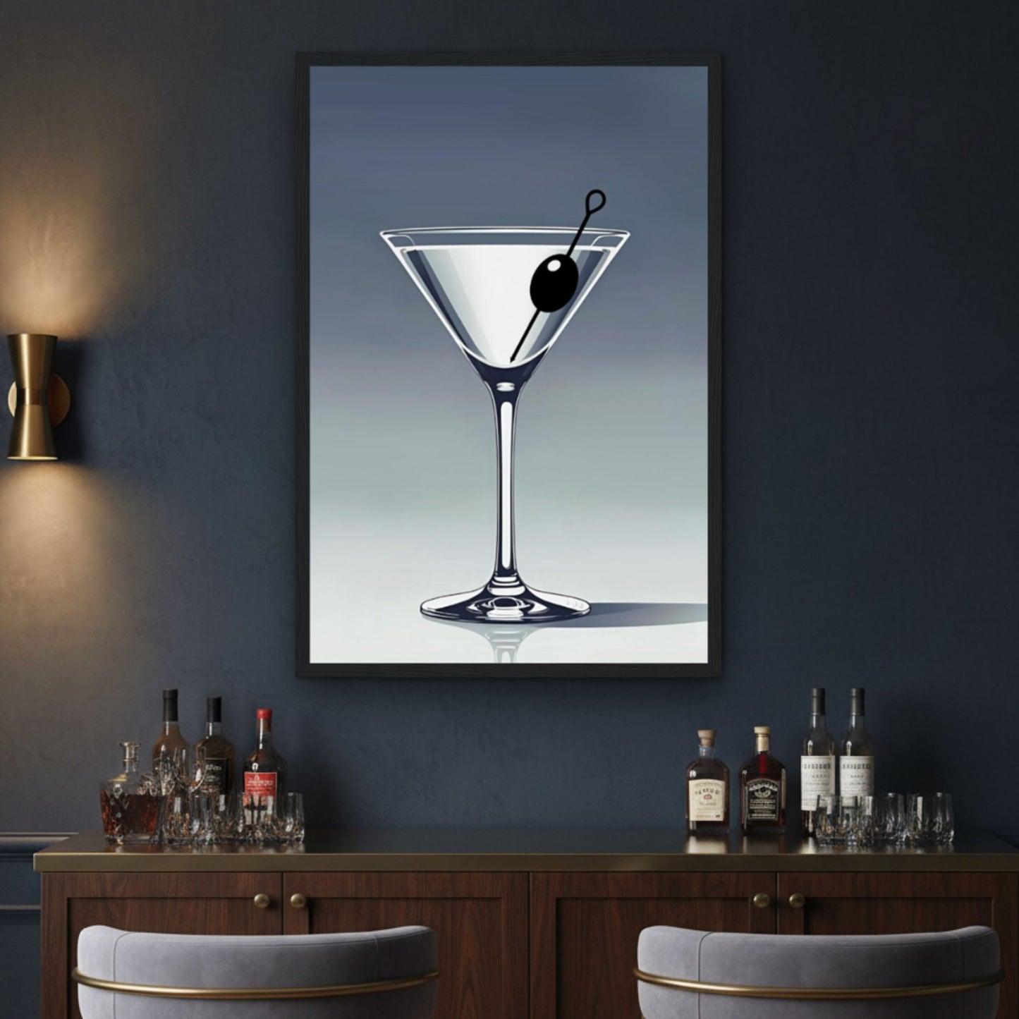 Retro Martini Lounge Cocktail Bar Art Print