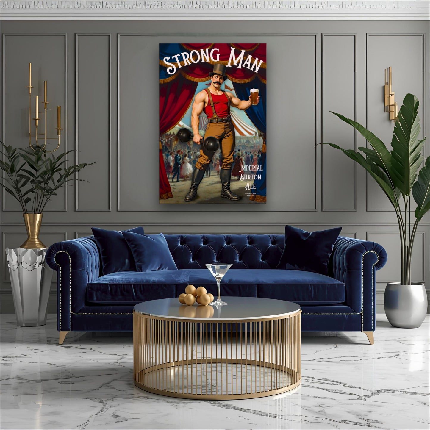 Vintage Victorian Circus Strongman Ale Art Print