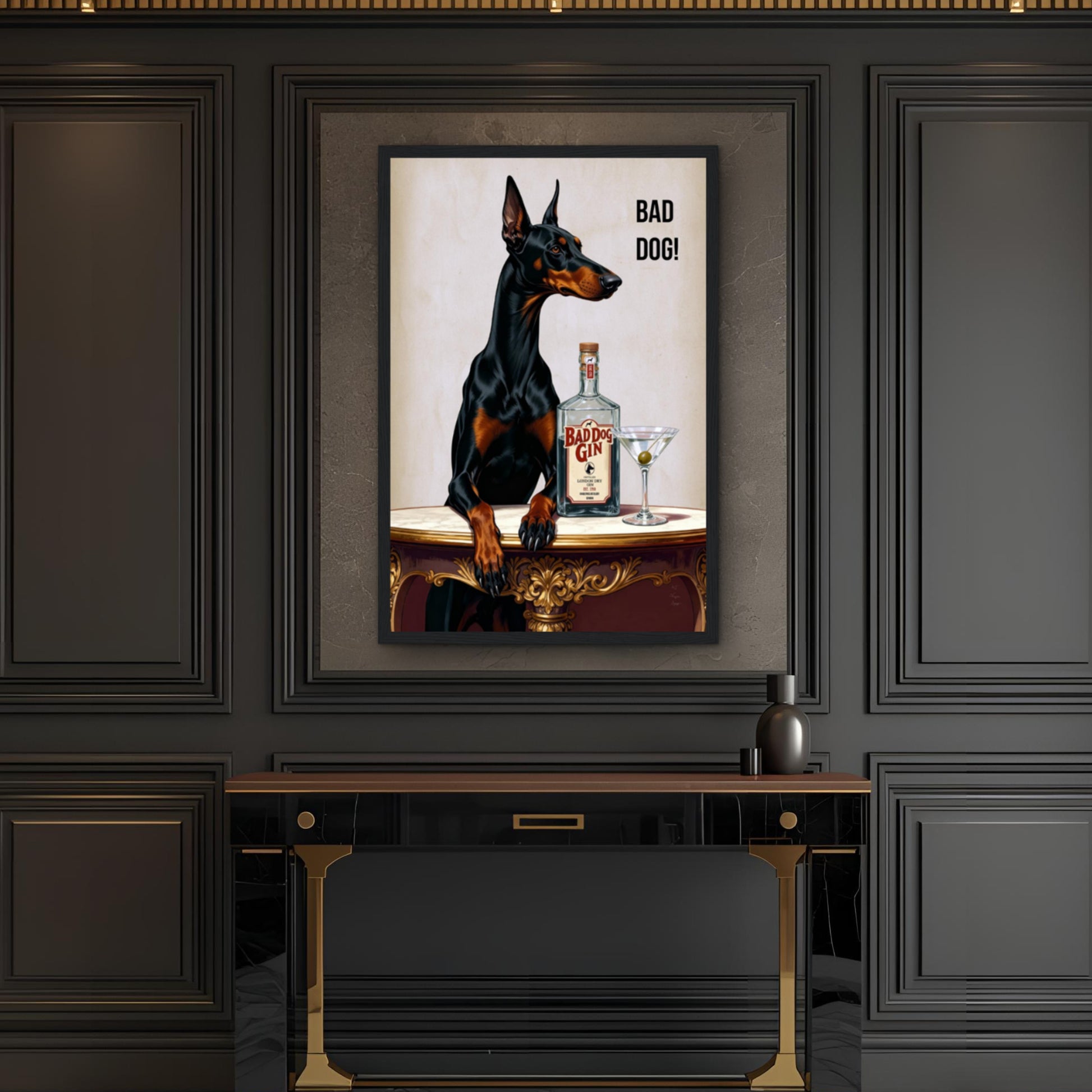Bad Dog Gin Cocktail Bar Art Print