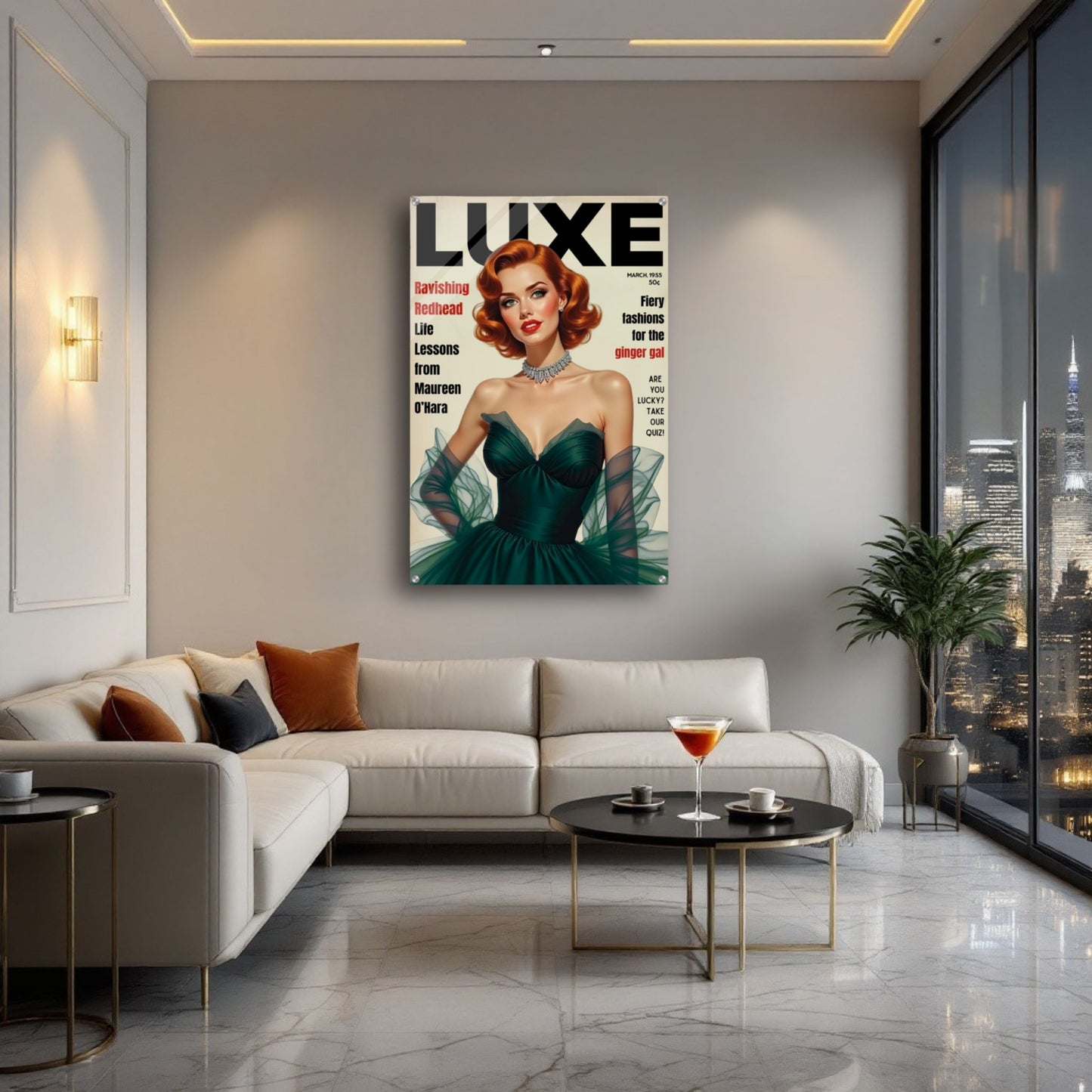Maureen O'Hara Vintage Fashion Art Poster Print