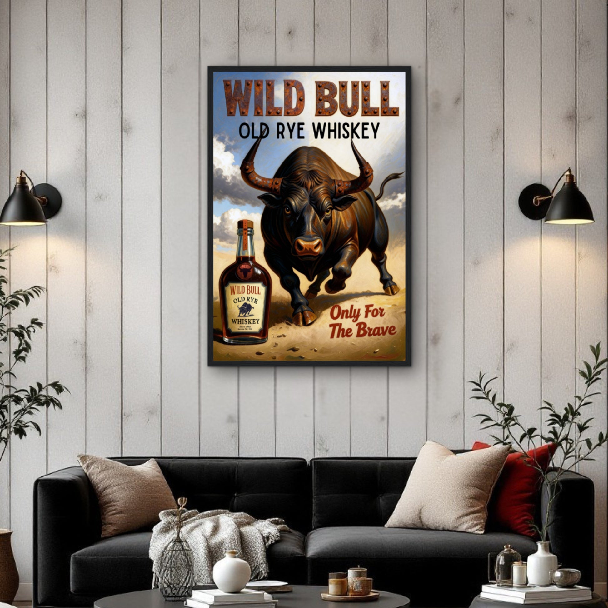 Wild Bull Old West Rye Whiskey Poster Print