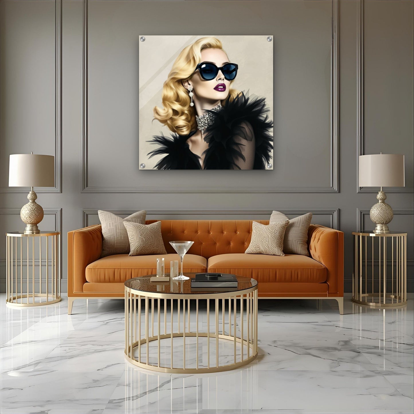 Blonde Bombshell Fashion Model Art Print