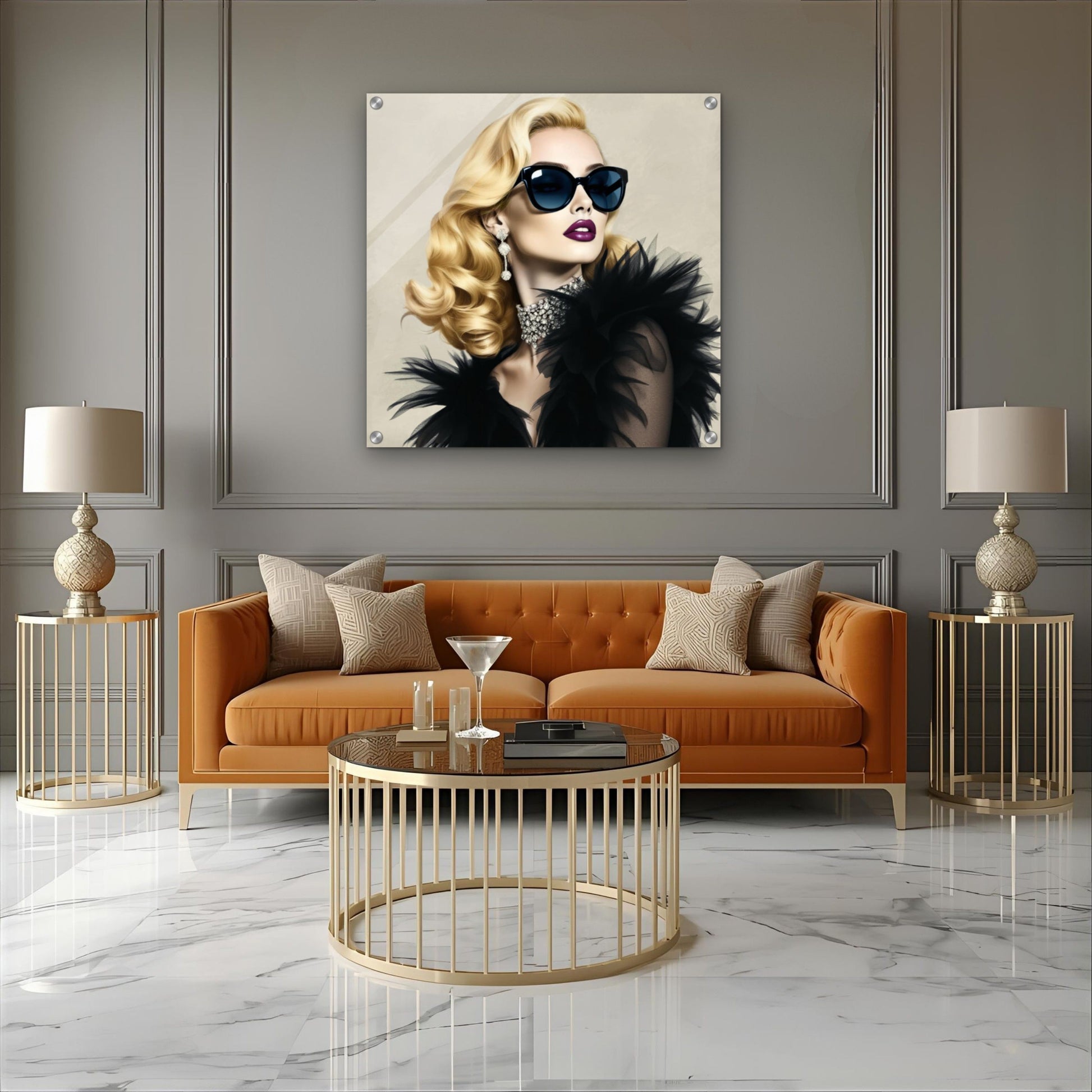 Blonde Bombshell Fashion Model Art Print