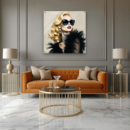 Blonde Bombshell Fashion Model Art Print