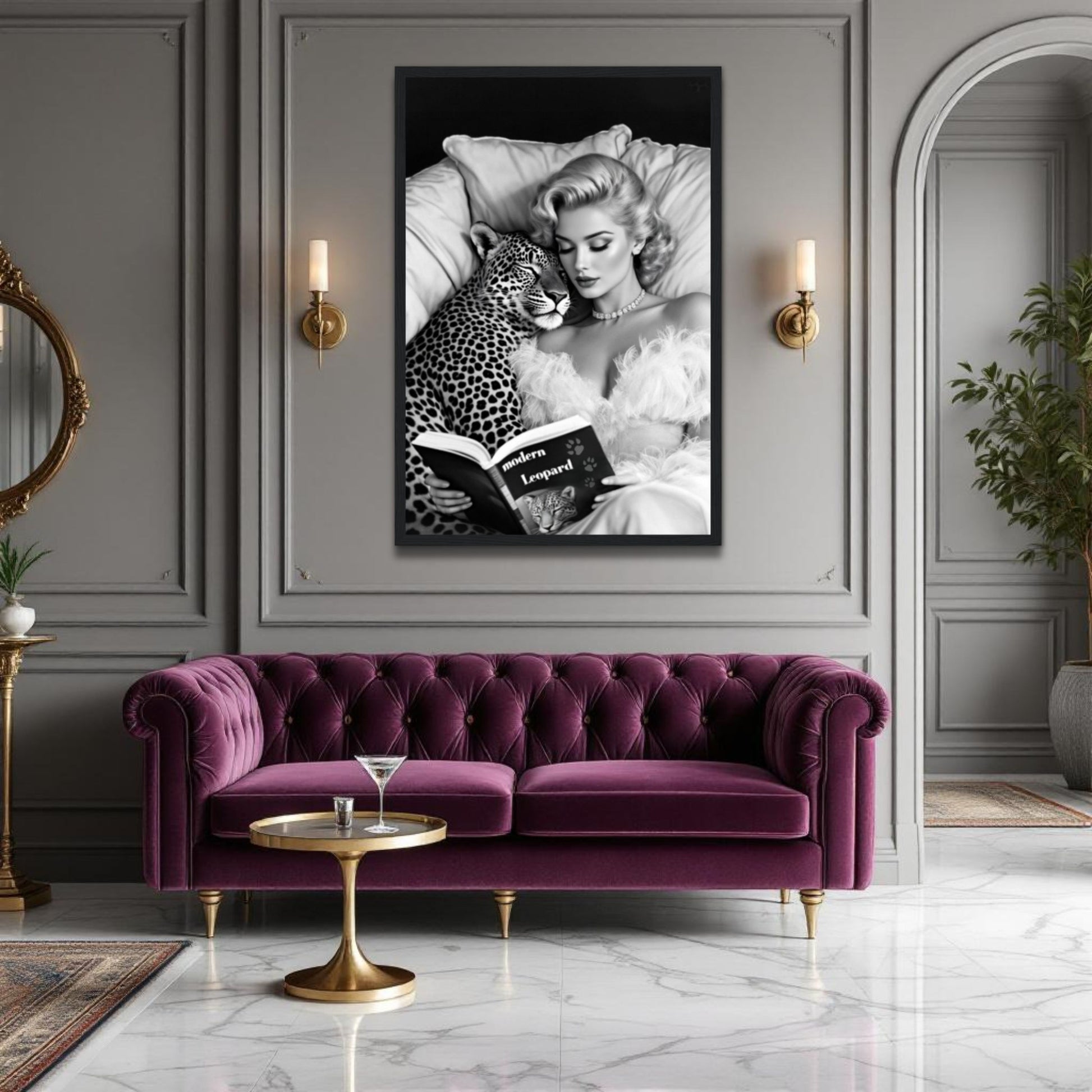 Hollywood Starlet Leopard Cat Art Print