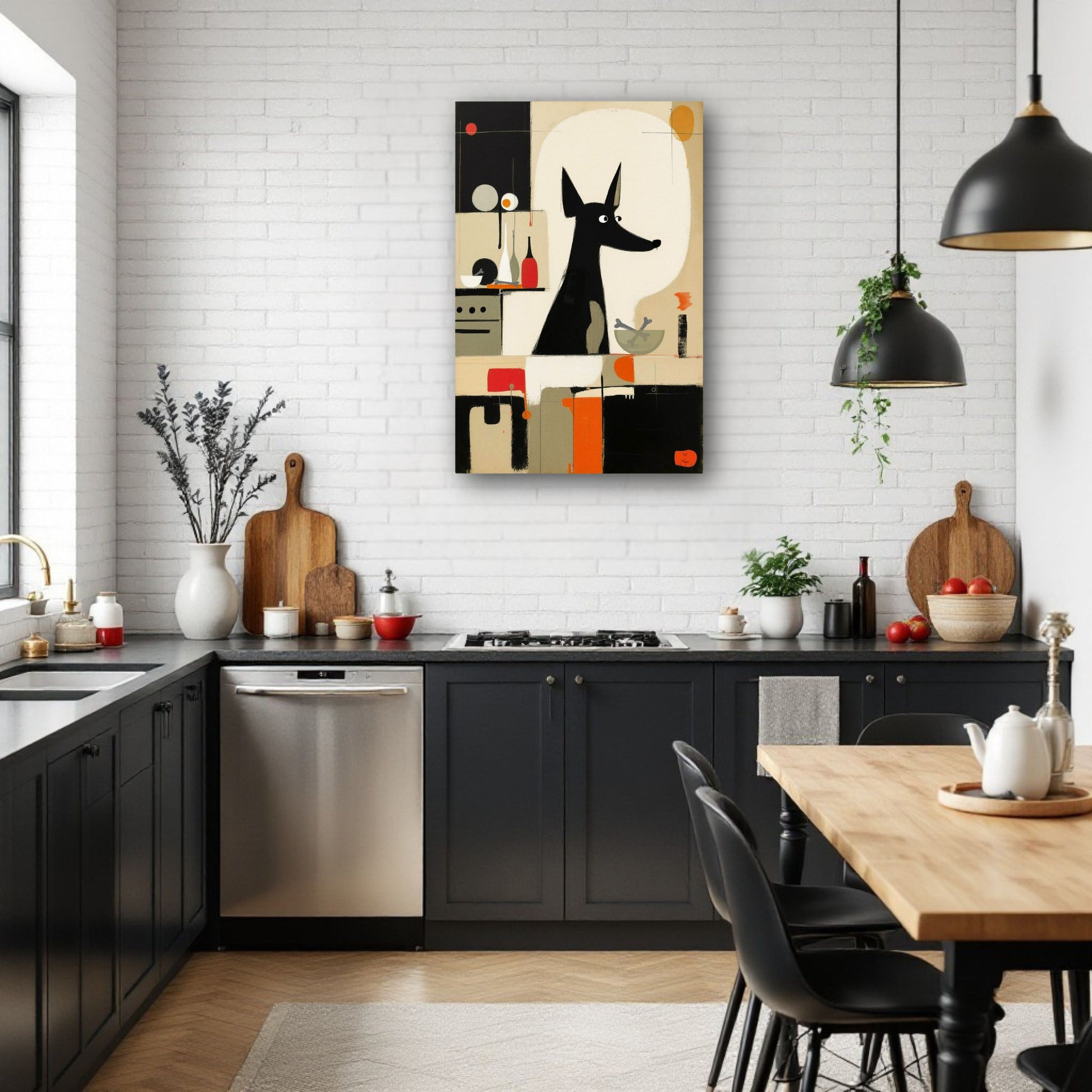 Modern Quirky Abstract Dog Art Print No Frame 30x45 cm 12x18″ Classic Matte Paper Poster