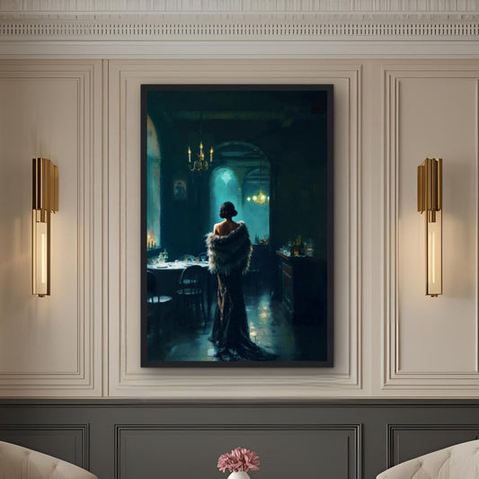 Moody Speakeasy Flapper Bar Art Print