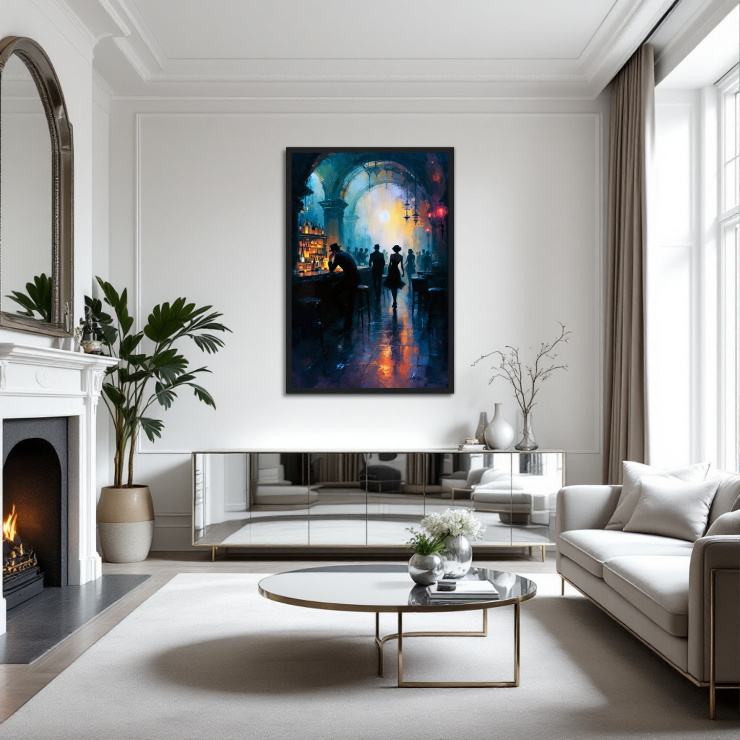 Dance Hall Speakeasy Art Print 70x100 cm 28x40″ Museum-Quality Matte Paper Wooden Framed Poster Dark Brown Wood Frame