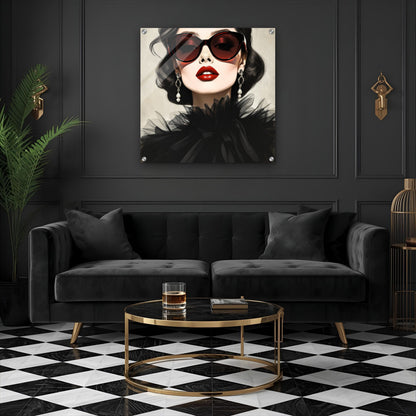 Paris Glam 80s Fashion Model Art Print
