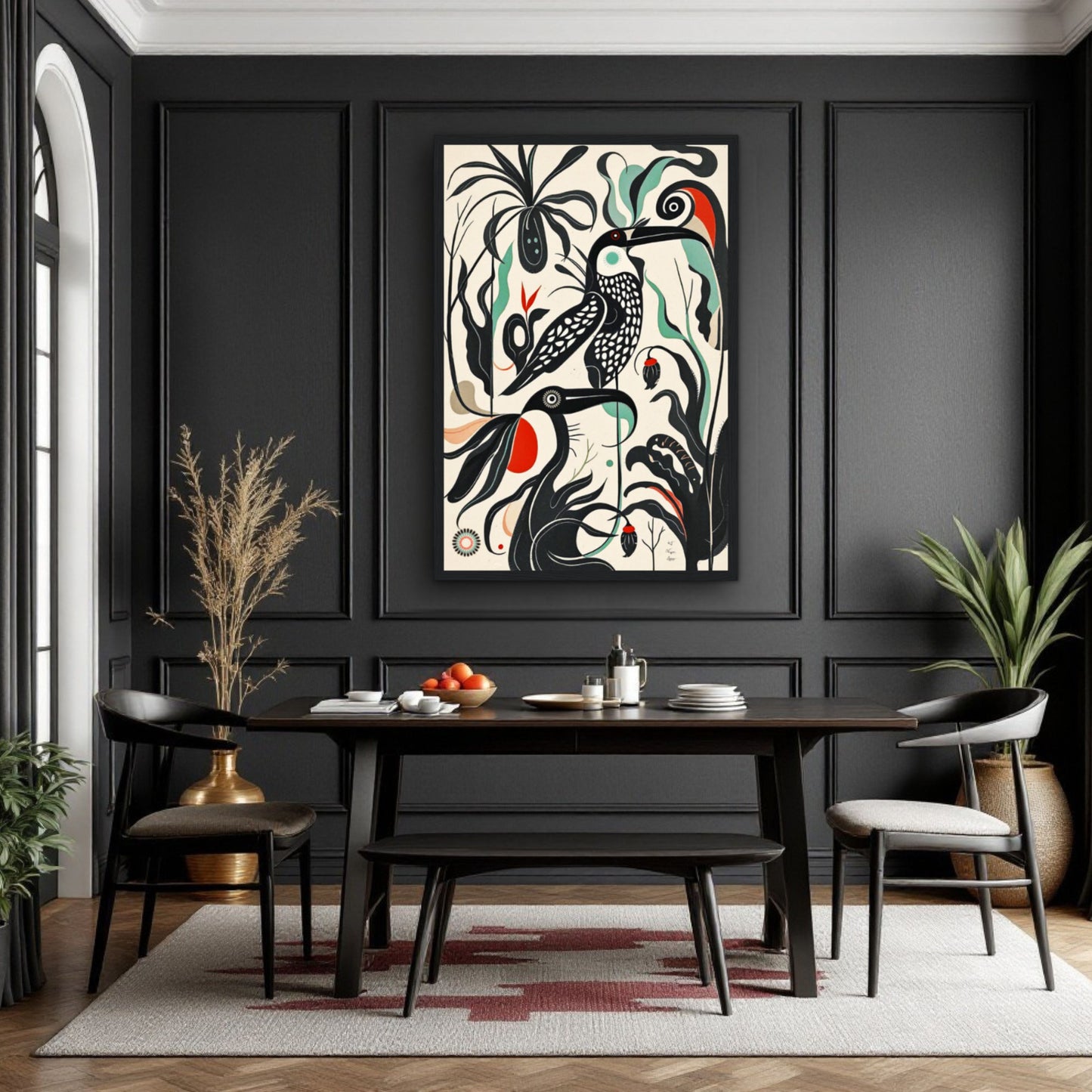 Mid-Century Modern Tropical Bird Art Print