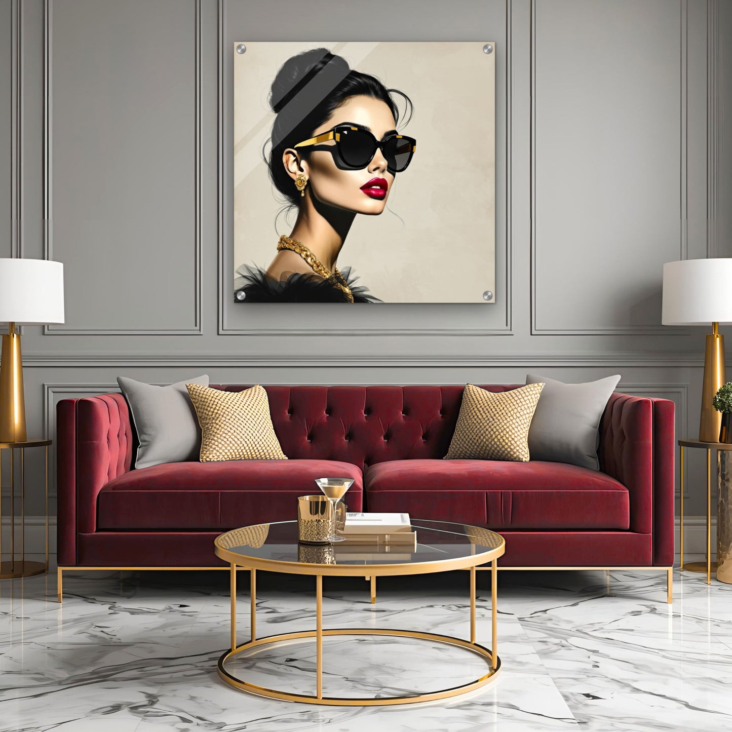 Golden Girl Chic Runway Model Art Print