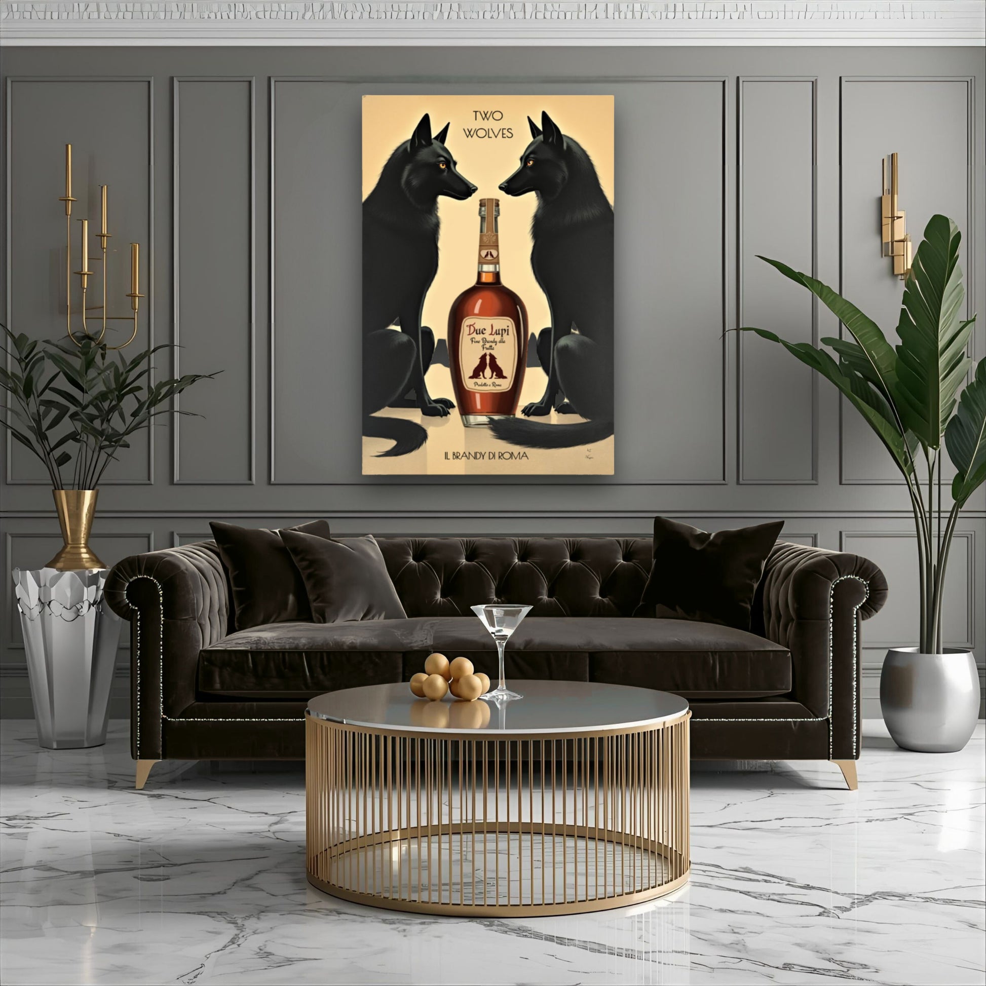 Two Wolves Italian Cocktail Bar Art Print