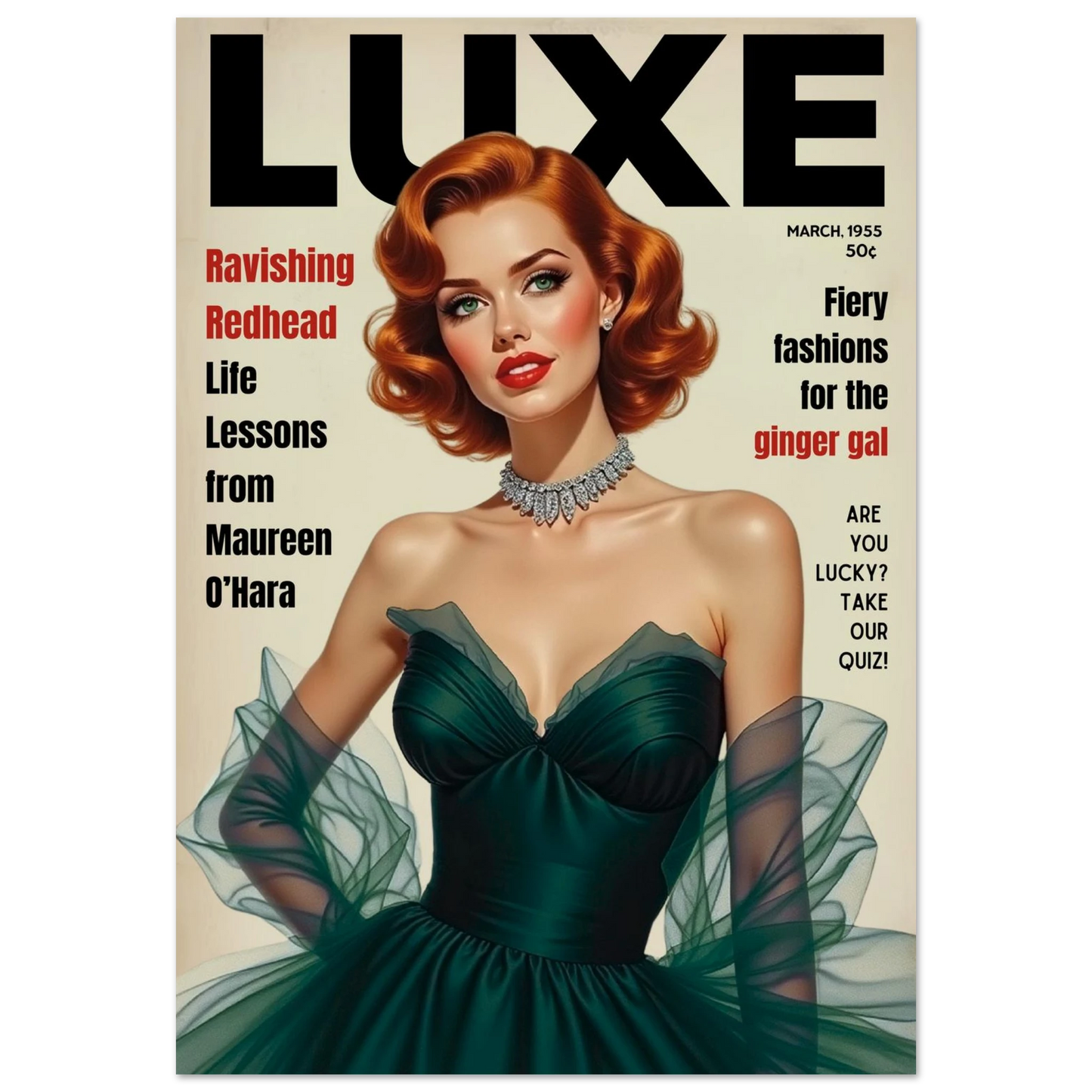 Maureen O'Hara Vintage Fashion Art Poster Print No Frame 70x100 cm 28x40″ Classic Matte Paper Poster