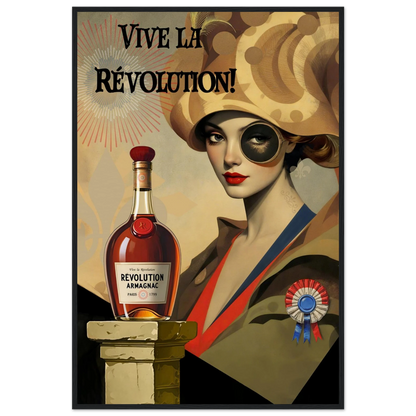 Vintage French Revolution Cognac Art Print Black Wood Frame 60x90 cm 24x36″ Museum-Quality Matte Paper Wooden Framed Poster