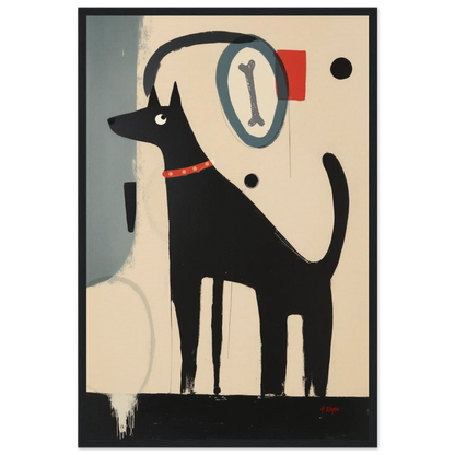 Funny Modern Dog Lover's Art Print 40x60 cm 16x24″ Museum-Quality Matte Paper Wooden Framed Poster Black Wood Frame
