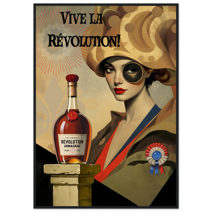 Vintage French Revolution Cognac Art Print Black Wood Frame 70x100 cm 28x40″ Museum-Quality Matte Paper Wooden Framed Poster