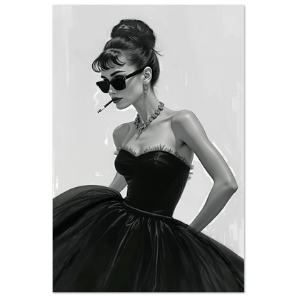 Audrey Hepburn Smoking Fashion Art Print No Frame 60x90 cm 24x36″ Premium Matte Paper Poster