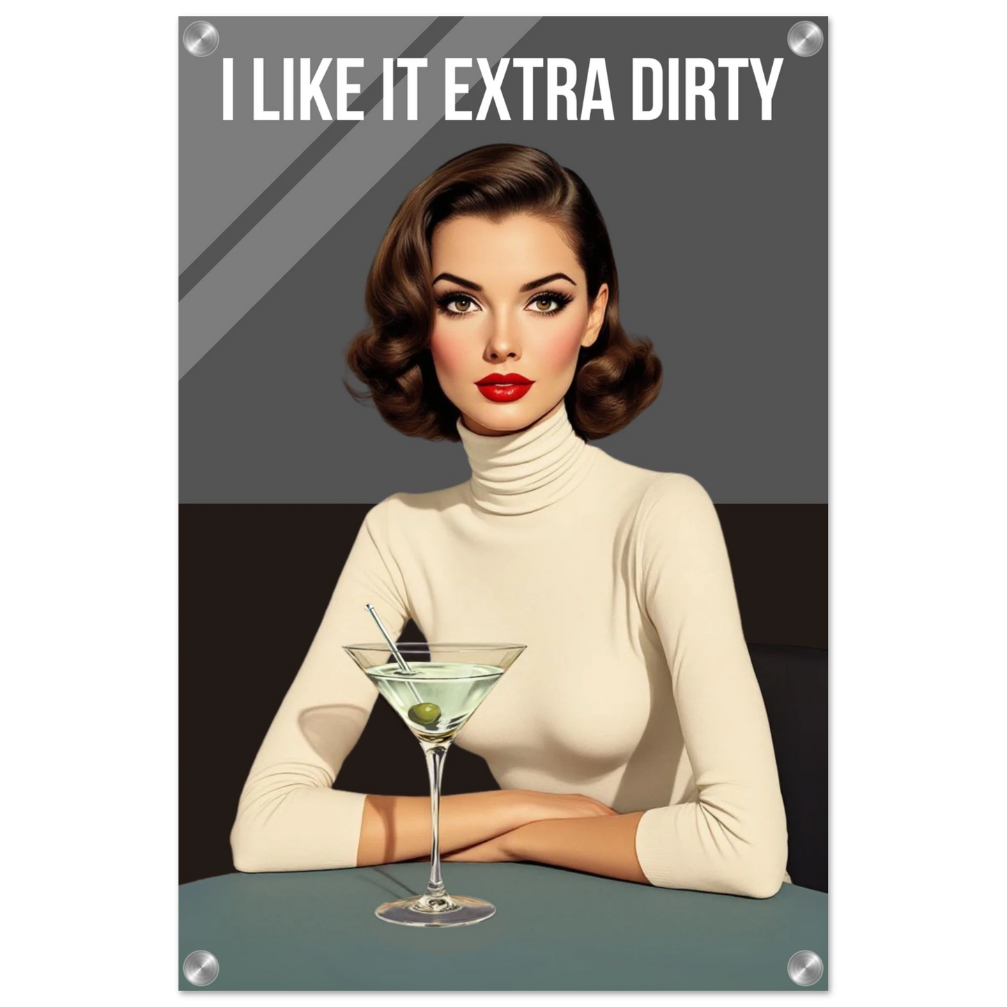 Extra Dirty Martini Cocktail Bar Art Print No Frame Sleek Acrylic Print 40x60 cm 16x24″